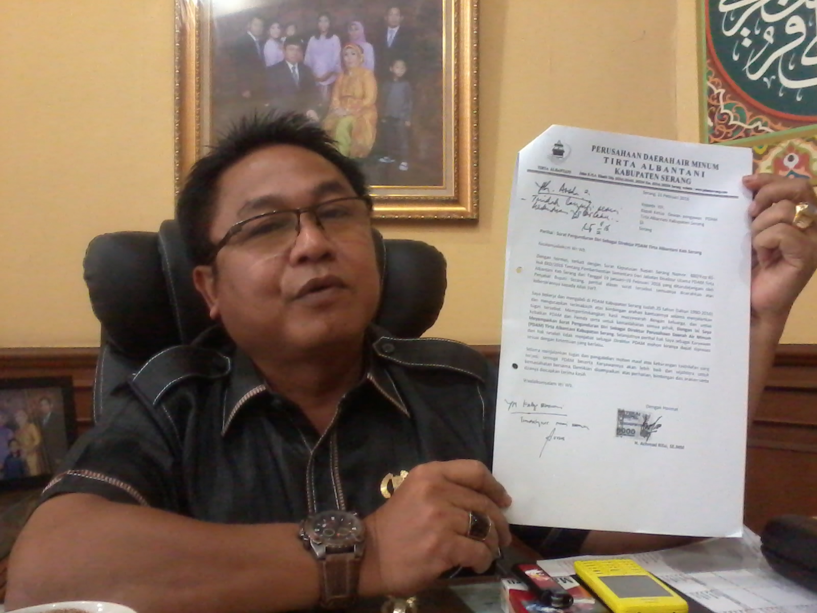 Bakal Diberhentikan, Dirut PDAM Kabupaten Serang Mengundurkan Diri