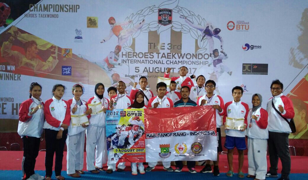 Taekwondoin Kabupaten Tangerang Boyong 4 Emas dari Thailand