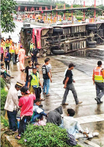 Lagi-lagi, Bus Murni Jaya Alami Kecelakaan