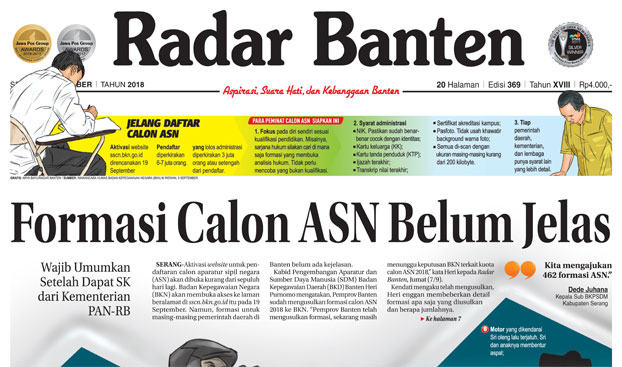 e-Paper Radar Banten, Senin 10 September 2018