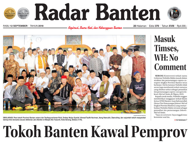 e-Paper Radar Banten, Rabu 12 September 2018