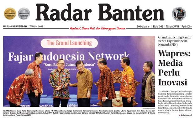 e-Paper Radar Banten, Rabu 5 September 2018