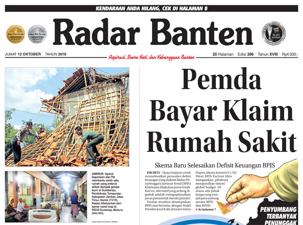 e-Paper Radar Banten, Jumat 12 Oktober 2018