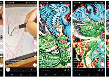Viral Lukisan Digital Merak Vs Naga