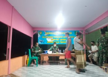 Koramil Kramatwatu Gelar Vaksinasi Covid-19 Usai Tarawih