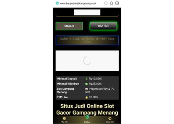 Duh, Website Bappeda Kabupaten Tangerang Disusupi Permainan Judi Online