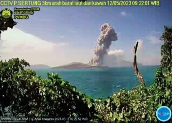 Gunung Anak Krakatau Kembali Erupsi, Letuskan Kolom Abu Setinggi 2.500 Meter