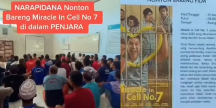 Viral, Narapidana Diajak Nonton Miracle In Cell No 7 di Dalam Penjara, Bikin Haru dan Sedih