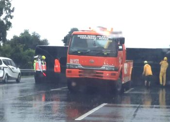 Hindari Tabrakan di Tol Tangerang-Merak, Bus Arimbi Malah Alami Kecelakaan Tunggal