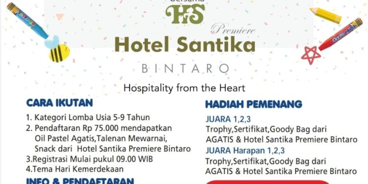 Yuk, Meriahkan Lomba Mewarnai Agatis di Hotel Santika Premiere Bintaro