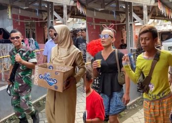 Warga Lebak Galang Sumbangan Agustusan Keliling Kampung dengan Kostum Unik