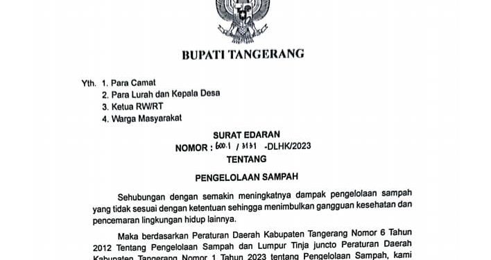 Bakar Sampah di Kabupaten Tangerang Bisa Didenda Rp50 Juta