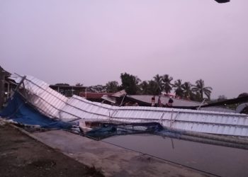 Puting Beliung Hancurkan Kolam Pemancingan