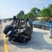 Toyota Rush Terguling di Tol Kunciran-Serpong, Pagi Ini