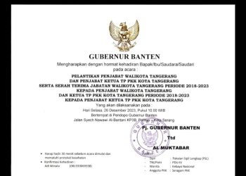 Pj Walikota Tangerang Dilantik Besok, Orang Kemendagri Lagi?