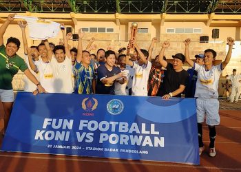 KONI Pandeglang Gelar Fun Football di Stadion Badak Pandeglang