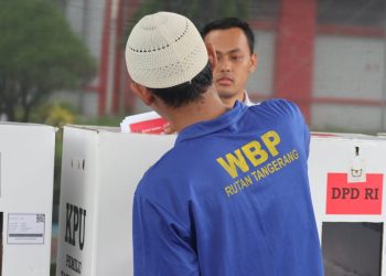 1.035 Warga Binaan Rutan Kelas 1 Tangerang Salurkan Hak Suaranya di TPS&nbsp; Khusus