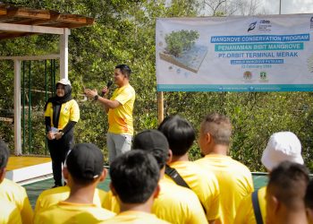 Penanaman Pohon Mangrove Menjadi Aksi Nyata PT Orbit Terminal Merak dalam Program Bulan K3 dan CSR Peduli Lingkungan