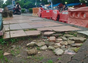Jalur Trotoar Jalan Protokol Pandeglang Rusak, Dinilai Tak Estetis