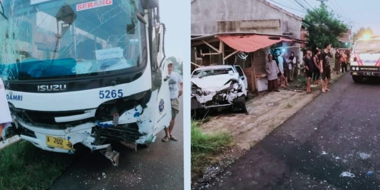 Bus Damri dan Daihatsu Sigra Tabrakan, Dua Warga Pandeglang Tewas