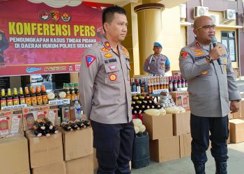 Polres Serang Sita Ribuan Botol Miras