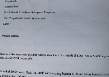 Dugaan Kekerasan di SDIT Awwabin Sepatan, Orang Tua Mengadu ke Dinas Pendidikan