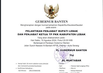 Malam Ini Pj Gubernur Banten Lantik Pj Bupati Lebak yang Baru