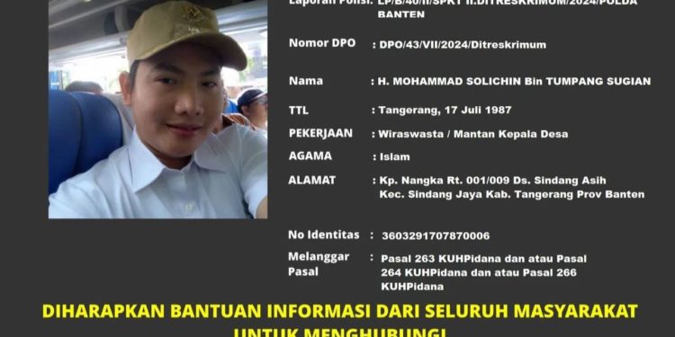Kasus Pemalsuan Surat, Polda Banten Masih Buru Caleg Gagal PDIP dan Adiknya