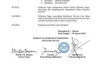 Pengurus PWI Banten Dibekukan, Hendry Tegaskan Tetap Ketua Umum PWI