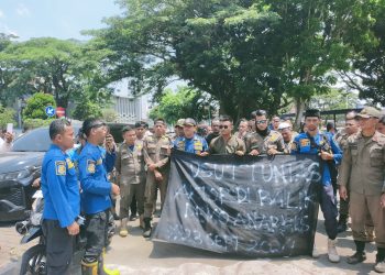 Aksi Solidaritas Satpol PP Lebak Bela Temannya yang Meninggal karena Demo Anarkis