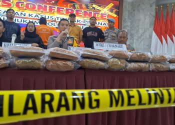 Polres Cilegon Amankan 58 Kilogram Ganja dari Bukit Tinggi