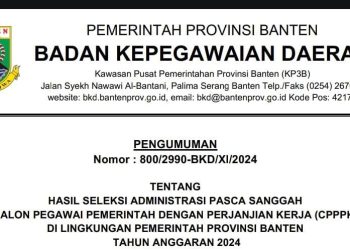 Honorer Wajib Baca, BKD Banten Umumkan Hasil Seleksi Pasca Sanggah