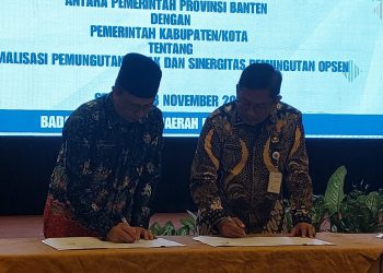 Pemkot Serang Tandatangani PKS Opsen PKB dan BBNKB dengan Pemprov Banten