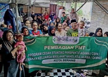 Bantu Turunkan Stunting, GKMNU Kota Serang Bagikan Makanan Bergizi