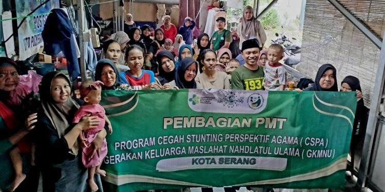 Bantu Turunkan Stunting, GKMNU Kota Serang Bagikan Makanan Bergizi