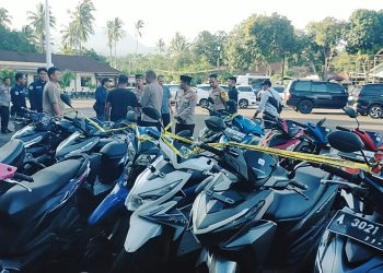Polres Pandeglang Amankan 60 Sepeda Motor