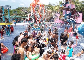 H+3 Libur Lebaran, Wisata Cas Waterpark Cikole Pandeglang Ramai Dikunjungi Wisatawan