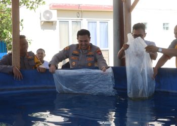 Polresta Serang Kota Terima Penyerahan Bibit Ikan Lele dan Benih Sayur dari Pemkot Serang