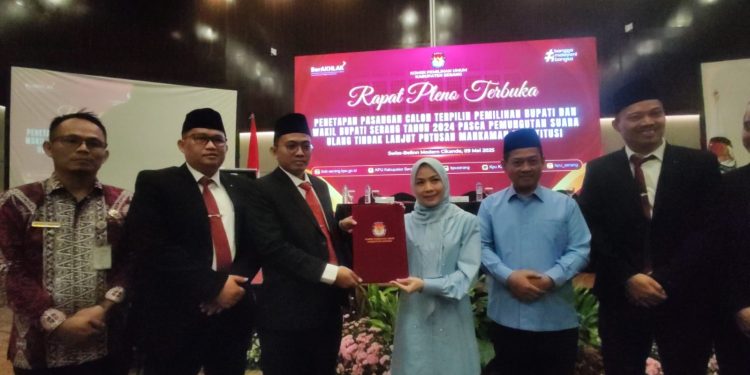 KPU Kabupaten Serang Tetapkan Zakiyah-Najib Sebagai Bupati dan Wakil Bupati Terpilih