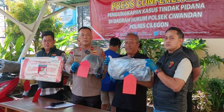Polsek Ciwandan Tangkap Dua Pelaku Bajing Loncat, Gasak Tiga Karung Gula Pasir
