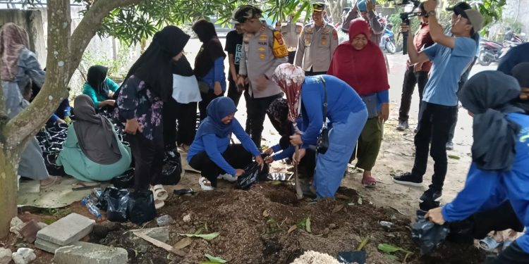 Tanam Cabai Menggunakan Media Polybag, Emak-emak Kelompok Wanita Tani Sekar Wangi Diapresiasi Polres Serang
