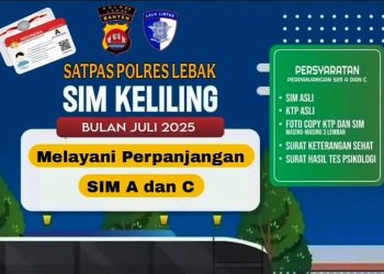 Catat! Jadwal SIM Keliling Polres Lebak Hari Ini di Simpang Tugu Bayah