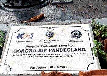 Prasasti Corong Air Jadi Bukti Sejarah Jalur Kereta Api Rangkasbitung–Pandeglang