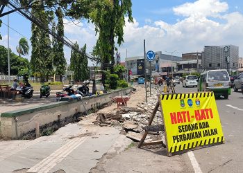 Revitalisasi Trotoar di Simpang Cilegon Dimulai, Pemkot Gelontorkan Anggaran Rp2,2 Miliar