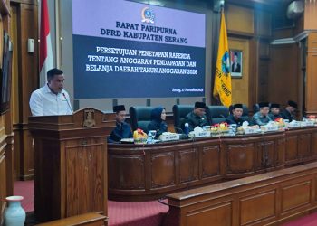Joko Santoso menyampaikan hasil kesepakatan RAPBD 2026 Kabupaten Serang.