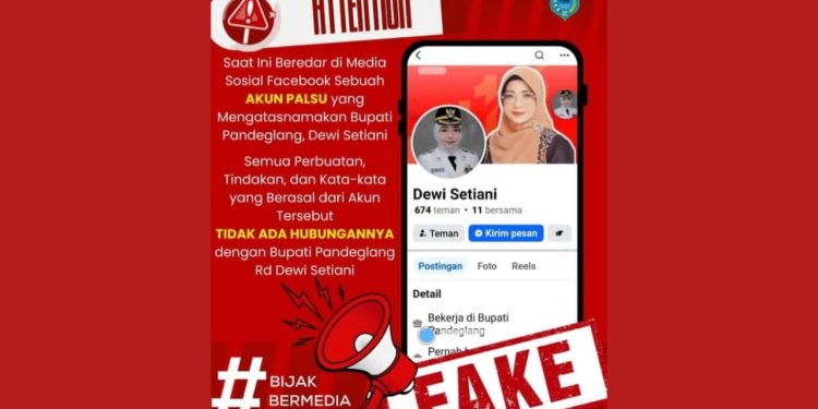 Hati-hati! Akun Palsu Catut Nama Bupati Pandeglang Bergentayangan di Medsos, Diskominfo: Itu Fake!