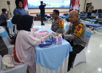 Peringati HUT Korpri ke 54, ASN Polda Banten Gelar Donor Darah