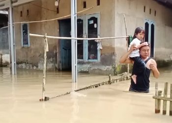 Hari kedua, Banjir di Desa Idaman Mulai Surut