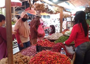 Aktivitas Jual Beli di Pasar Rangkasbitung Mulai Normal Kembali