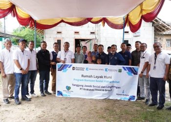 Kegiatan Seremonial perbaikan rumah tidak layak huni di Lingkungan Sukun, Kelurahan Tegal Ratu, Kecamatan Ciwandan pada Kamis 30 April 2026.